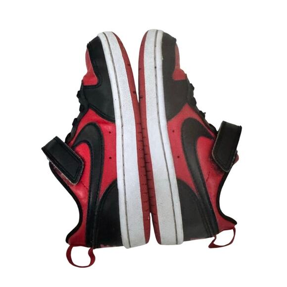 Nike Air Jordan 1 Low Black Red Kids Shoes Size 11C Retro Sneaker All Day Play - Picture 7 of 9